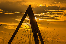 bridge sunset reykjavik